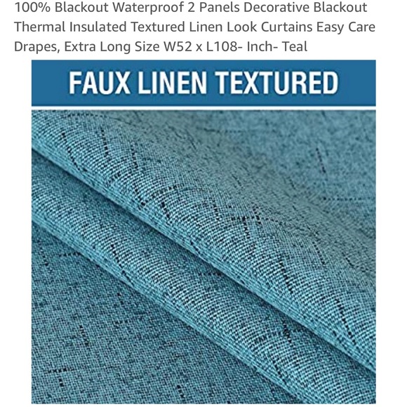 Teal blackout curtains - Picture 7 of 9